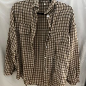 Plaid oversized long sleeve shacket